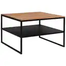 Bild 1 von Johann Jakob Couchtisch, Schwarz, Eiche, Metall, Asteiche, massiv, quadratisch, eckig, Flachrohr, 65x41x65 cm, Stauraum, offenes Fach, einfacher Aufbau, Wohnzimmer, Wohnzimmertische, Couchtische, Cou