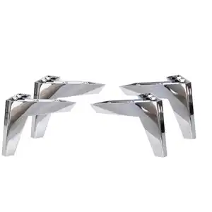 Hom`in FUßSET, Chrom, Kunststoff, 4-teilig, 12 cm, Zubehör