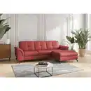 Bild 1 von Sit & More Ecksofa Zora E, Rot, Leder, Echtleder, Nappaleder, 4,5-Sitzer, Ottomane rechts, L-Form, 262x164 cm, Goldenes M, Made in Europe, DGM-Klimapakt, Schlafen auf Sitzhöhe, Rücken echt, Armteil
