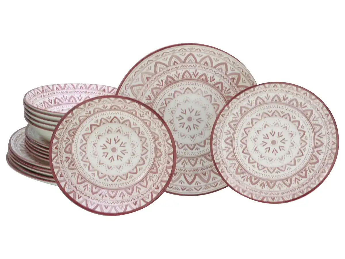 Bild 1 von Tafelservice Mexico Rostfarben/Weiß, 18-teilig, Multicolor, Weiß, Rostfarben