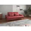 Bild 1 von Sit & More 2,5-Sitzer, Rot, Textil, Leder, Kombination Echtleder/Stoff, Nappaleder, 202x90x122 cm, Goldenes M, Made in Europe, DGM-Klimapakt, Schlafen auf Sitzhöhe, Armteil links, rechts, Wohnzimmer