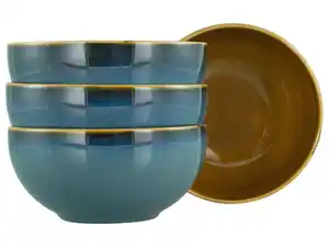 Schüsselset Mallorca Blau/Braun, 4-teilig, Blau, Braun