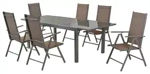 GARTENSET AMALFI, Silberfarben, Taupe