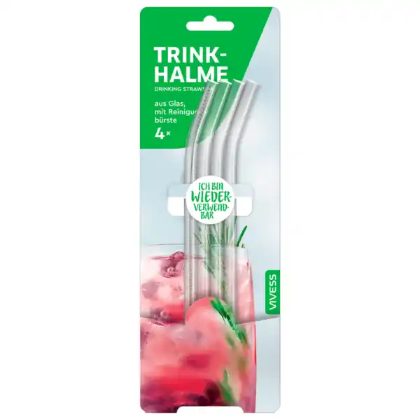 Bild 1 von Vivess Trinkhalme Glas 4 Stück