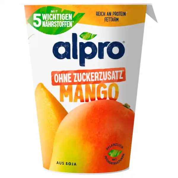 Bild 1 von Alpro Joghurtalternative Soja Mango Ohne Zuckerzusatz vegan 400g