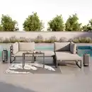 Bild 1 von Loungegarnitur Valentina Grau Metall/Outdoorstoff +Abdeckung, Grau