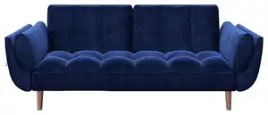 PLAYBOY 2-Sitzer-Sofa Scarlett Blau Samt m. Schlaffunktion, Blau