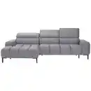 Bild 1 von Welnova Ecksofa, Grau, Textil, Uni, 5-Sitzer, Ottomane links, L-Form, 270x177 cm, Made in EU, Typenauswahl, Stoffauswahl, seitenverkehrt erhältlich, Hocker erhältlich, Wohnzimmer, Sofas & Couches,