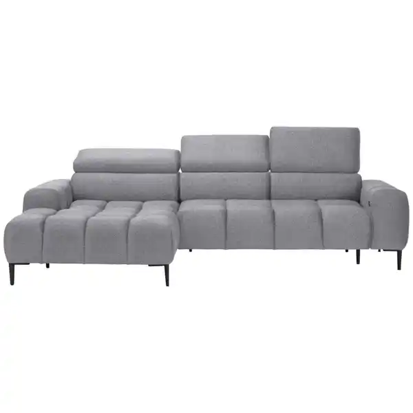 Bild 1 von Welnova Ecksofa, Grau, Textil, Uni, 5-Sitzer, Ottomane links, L-Form, 270x177 cm, Made in EU, Typenauswahl, Stoffauswahl, seitenverkehrt erhältlich, Hocker erhältlich, Wohnzimmer, Sofas & Couches,