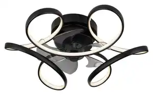 Deckenventilator Loris Opal/Schwarz max. 13 Watt, Opal, Schwarz