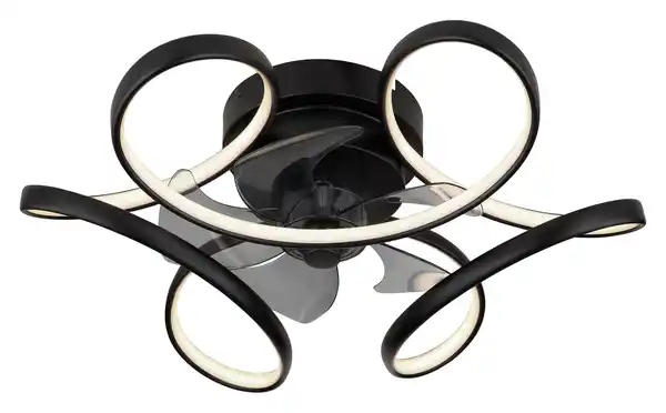 Bild 1 von Deckenventilator Loris Opal/Schwarz max. 13 Watt, Opal, Schwarz