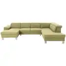 Bild 1 von Xora Wohnlandschaft, Grün, Textil, 5-Sitzer, U-Form, 320x226 cm, Stoffauswahl, seitenverkehrt erhältlich, Hocker Rücken echt, Wohnzimmer, Sofas & Couches, Wohnlandschaften
