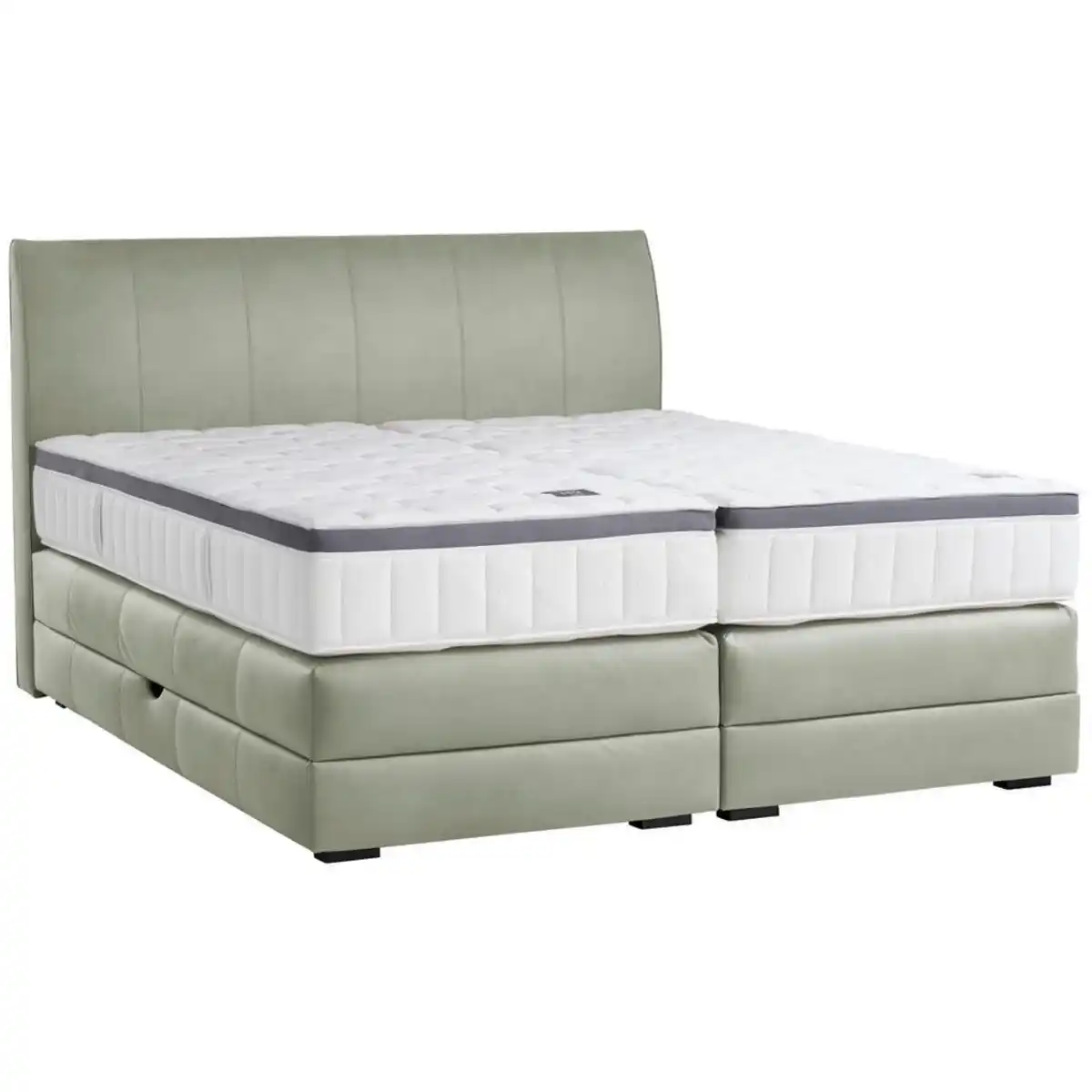 Bild 1 von Novel Boxspringbett, Pastellgrün, Textil, Wenge, H3 + H4, 7-Zonen, Höhe ca. 27 cm, 180x200 cm, Bettkasten, gepolstertes Kopfteil, Federkernmatratze, Stoffauswahl, in verschiedenen Größen erhältl