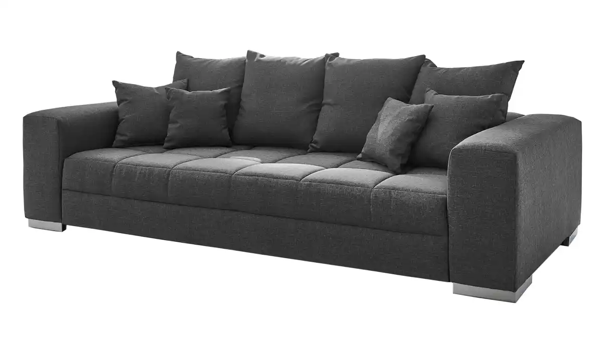 Bild 1 von Big Sofa grau - 254 cm - mit Nosagunterfederung - BORNEO
