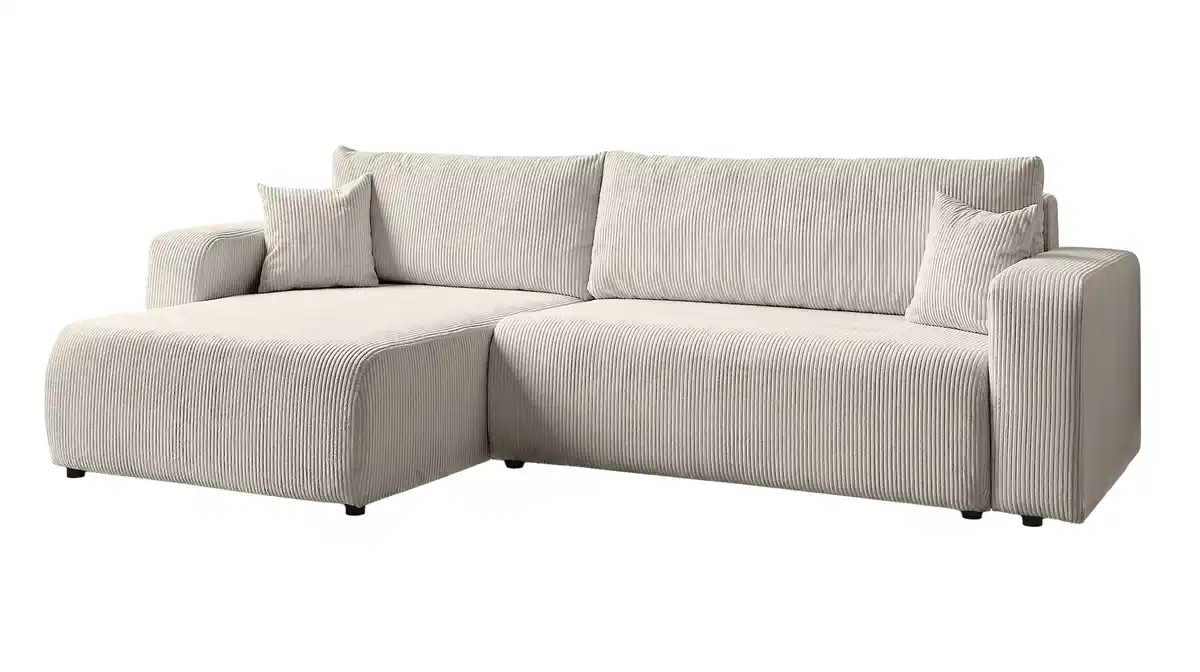 Bild 1 von Ecksofa Cord creme Schlaffunktion Bettkasten 270 x 186 cm - HONOLULU