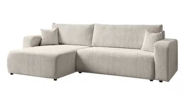 Bild 1 von Ecksofa Cord creme Schlaffunktion Bettkasten 270 x 186 cm - HONOLULU