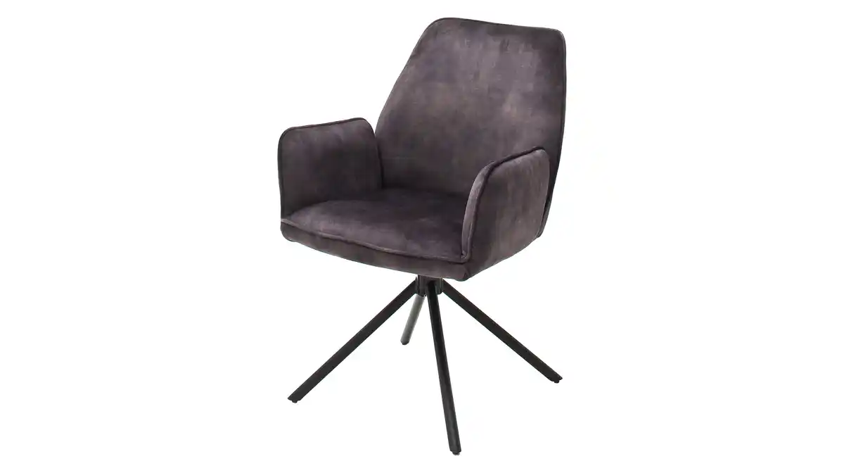 Bild 1 von Armlehnstuhl anthrazit Drehstuhl Veloursoptik - OTTAWA