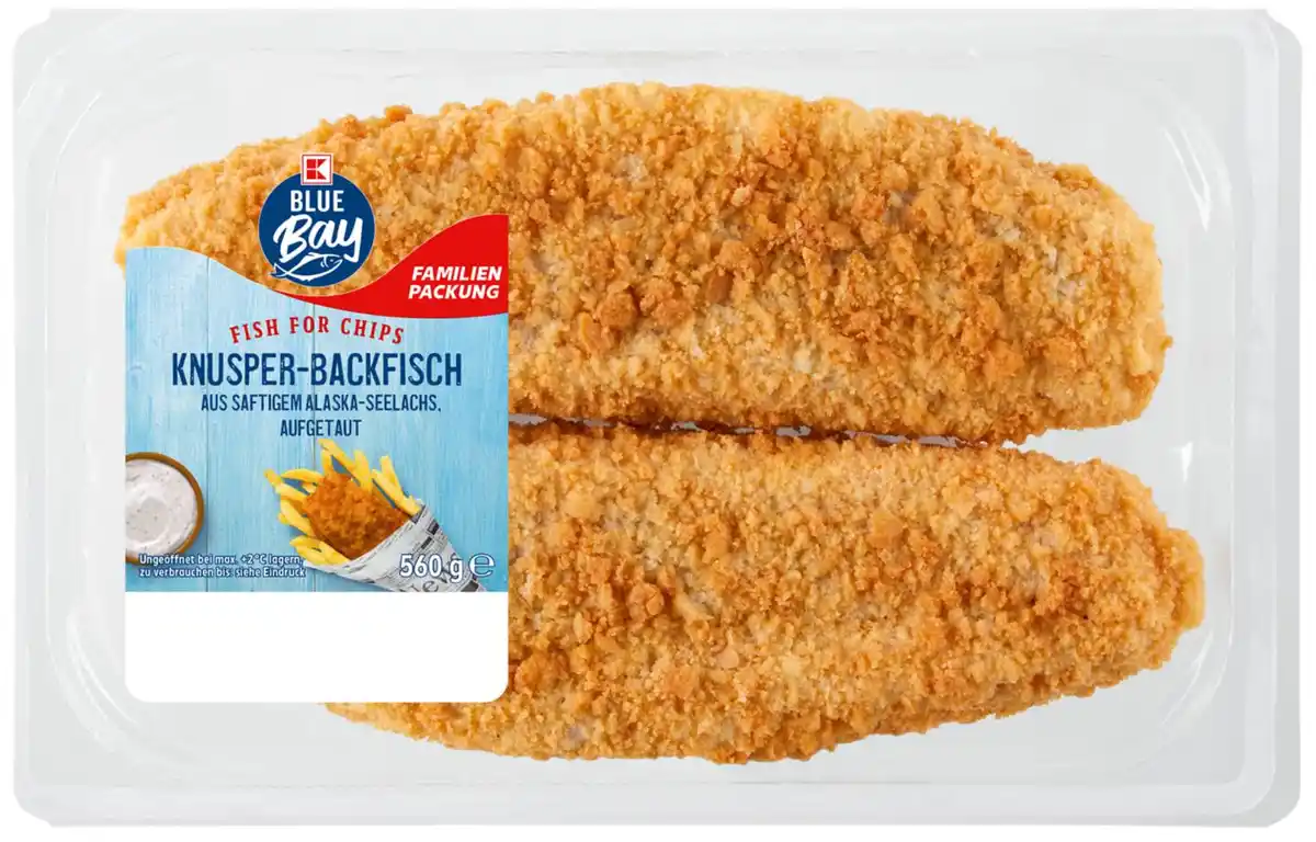 Bild 1 von K-BLUE BAY Knusper-Backfisch XXL, 2 St. = 560-g-Großpackg.