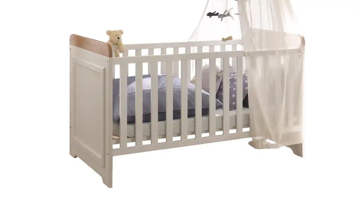 Bild 1 von Kinderbett Babybett 70 x 140 cm weiß Anderson Pinie - JASMIN