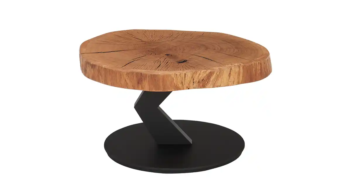 Bild 1 von Couchtisch rund Baumscheibe Eiche massiv 75 x 75 cm - BILOXI