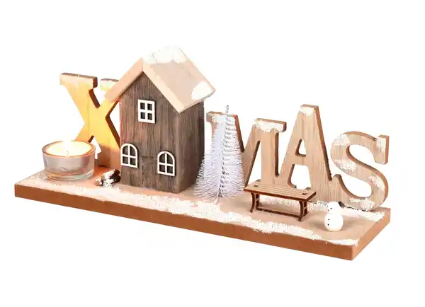 Bild 1 von Teelichthalter „Haus“ Holz