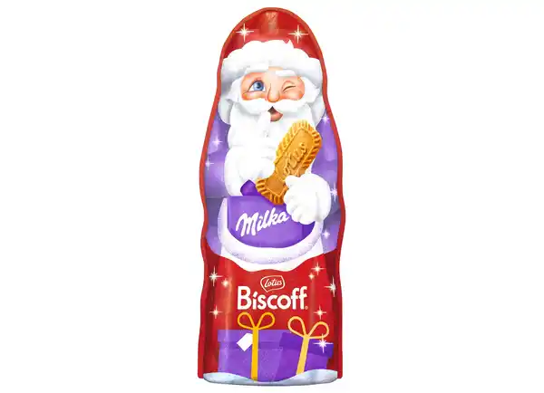 Bild 1 von MILKA Weihnachtsmann Alpenmilchschokolade mit karamellisierten Keksstückchen