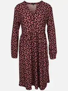 Damen Kleid mit Alloverprint Lila