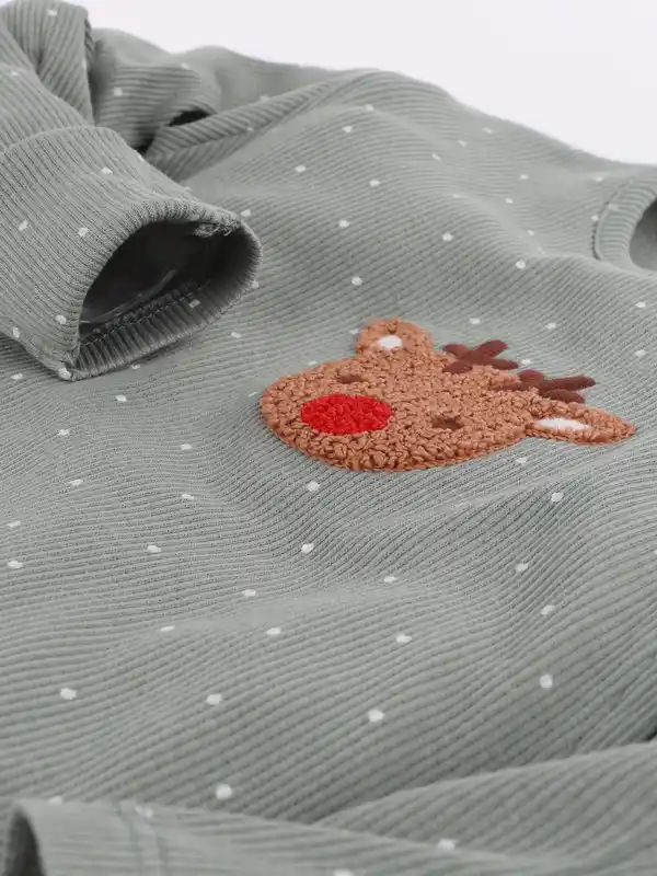 Bild 3 von Baby Strampler mit Rentiermotiv Grün