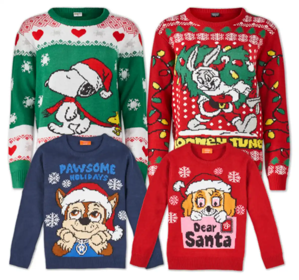 Bild 1 von PEANUTS, THE GRINCH, PAW PATROL oder LOONEY TUNES X-Mas-Strickbekleidung*