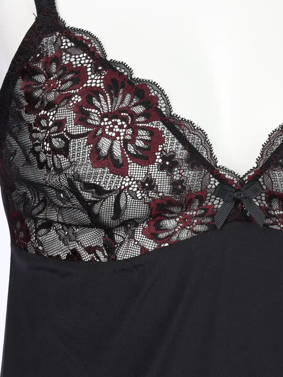 Bild 3 von Damen Nachthemd mit zweifarbiger Spitze Schwarz