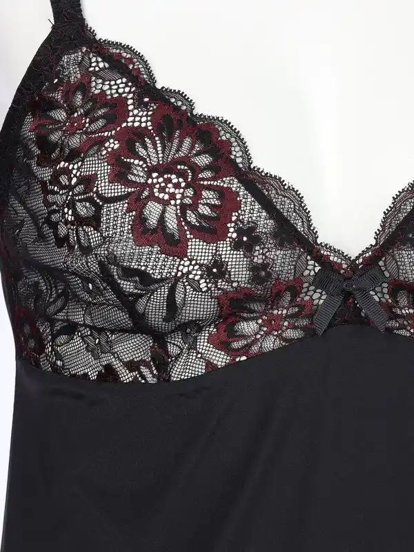 Bild 3 von Damen Nachthemd mit zweifarbiger Spitze Schwarz