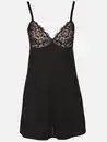 Bild 1 von Damen Nachthemd mit zweifarbiger Spitze Schwarz