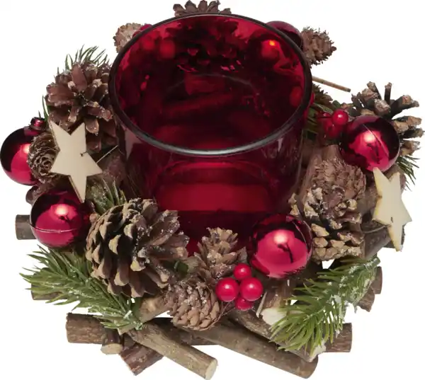 Bild 2 von IDEENWELT Adventsgesteck rot