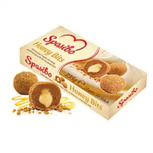 Rührkuchen-Kugeln mit Honig (2,9%), gefüllt mit gezuckerter ...