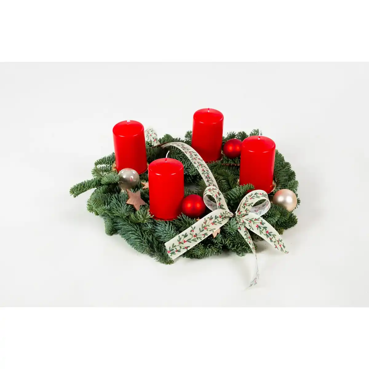 Bild 1 von Adventskranz, Ø: 30 cm, rot/creme/weiß