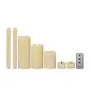 Bild 2 von Kerzenset »BO«, 7 Kerzen, inkl. Fernbedienung, warmweiß, creme