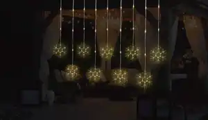 Schneeflockenlichterkette121 LED ww IP 44 3AATimer