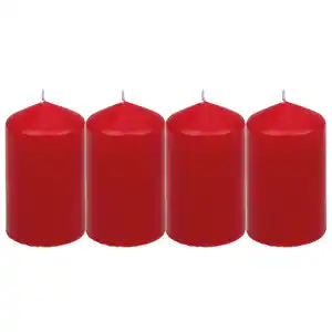 Stumpenkerze, rubinrot, 4 Stück