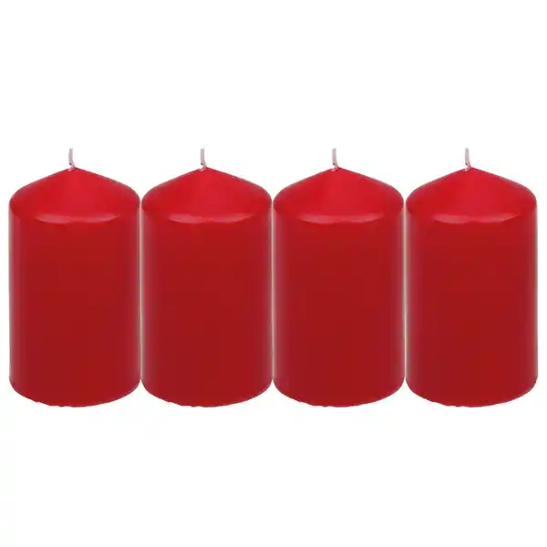 Bild 1 von Stumpenkerze, rubinrot, 4 Stück