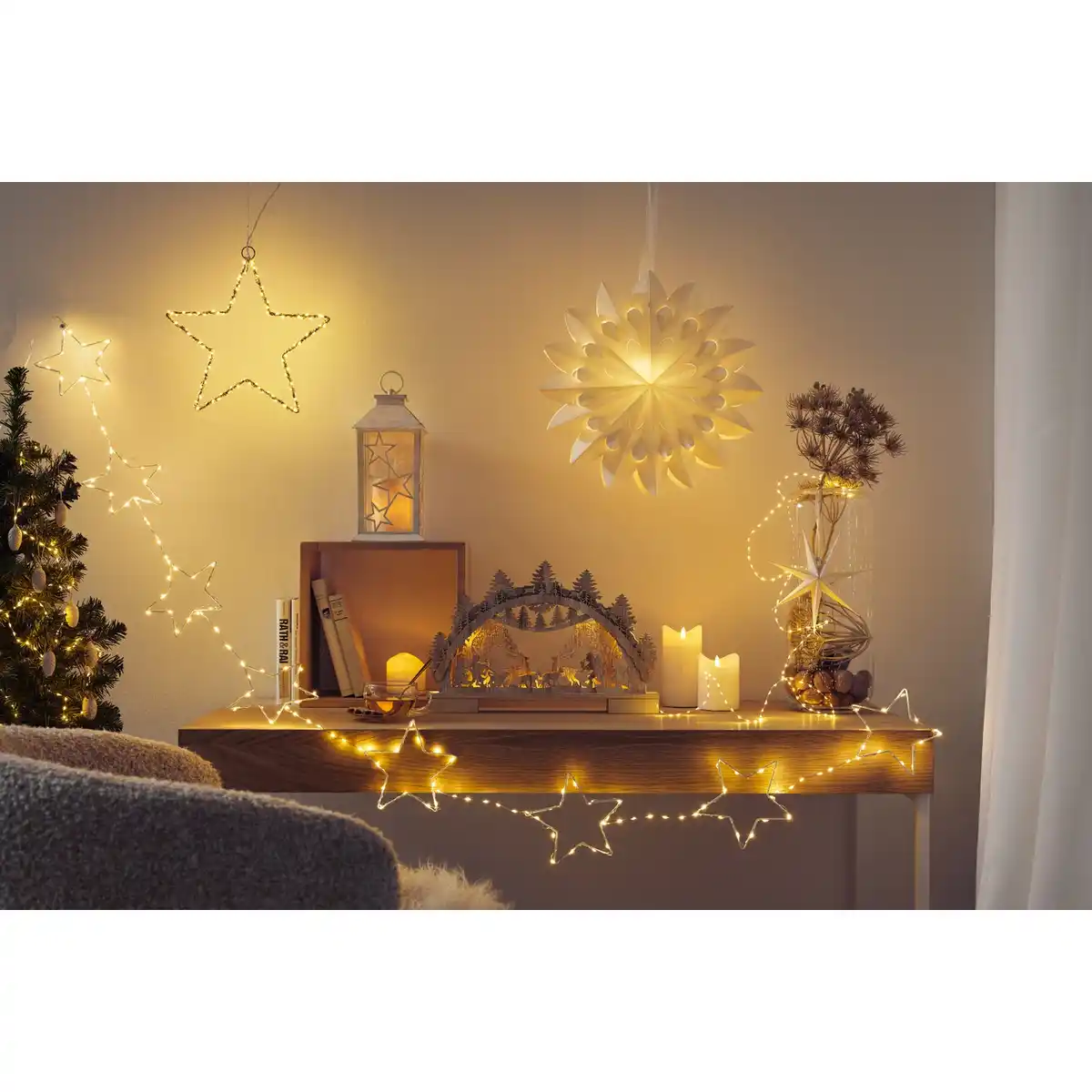Bild 3 von LED-Sternengirlande, 150 LEDs, warmweiß, 2,15 m