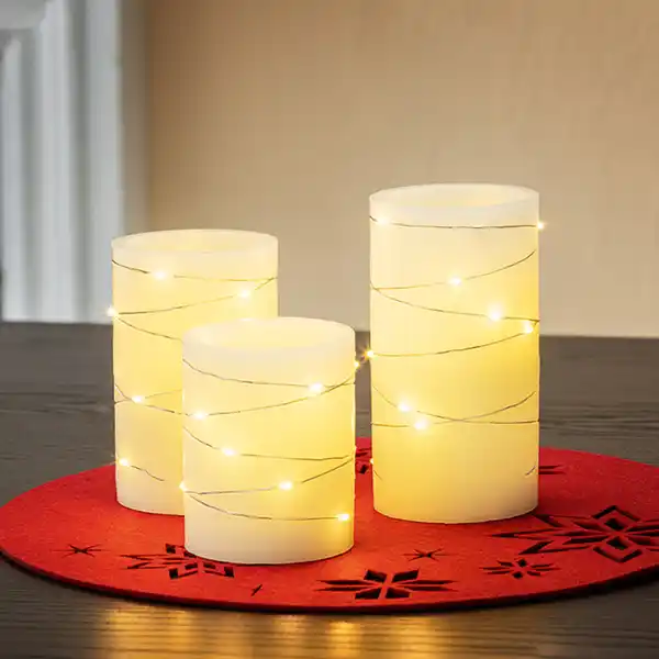 Bild 1 von I-Glow LED-Echtwachskerzen 3er-Set