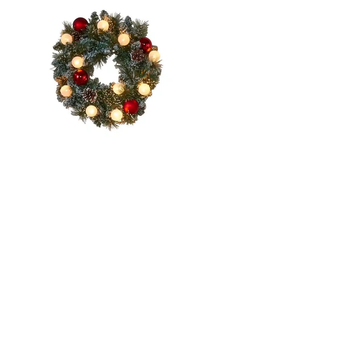 Bild 2 von Weihnachtskranz, HxD: 10 x 45cm, frosted, grün