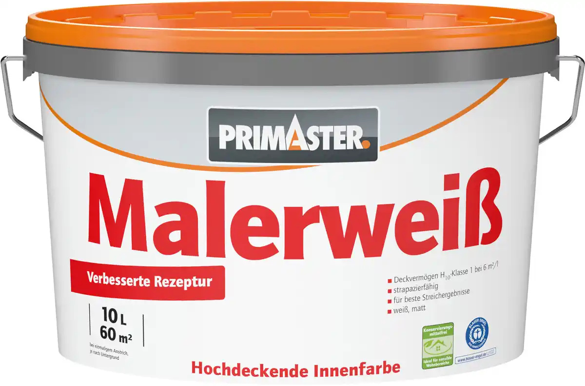 Bild 1 von Primaster Wandfarbe Malerweiß konservierungsmittelfrei 10 L