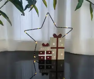 LED Stern mit Geschenken 24,5x2,3x24cm