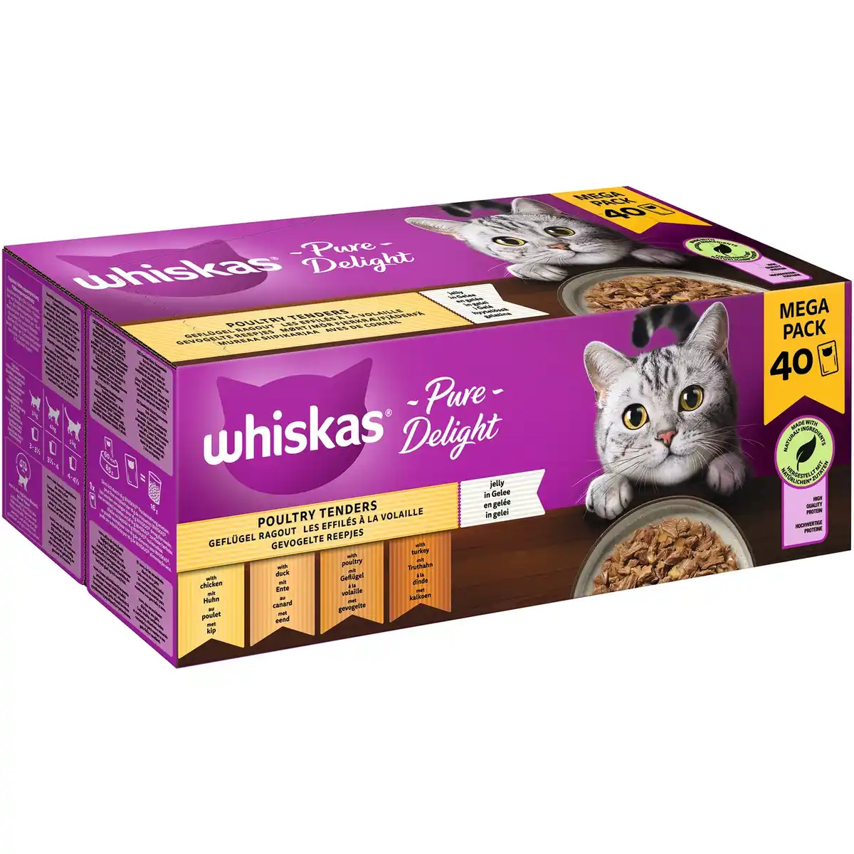 Bild 1 von WHISKAS Katzen-Nassfutter »Pure Delight«, 40 x 85 g, Geflügel Ragout in Gelee