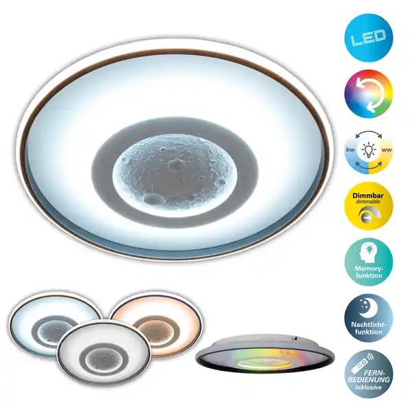 Bild 1 von Light & More LED Deckenleuchte Moon 50 W Metall RGB