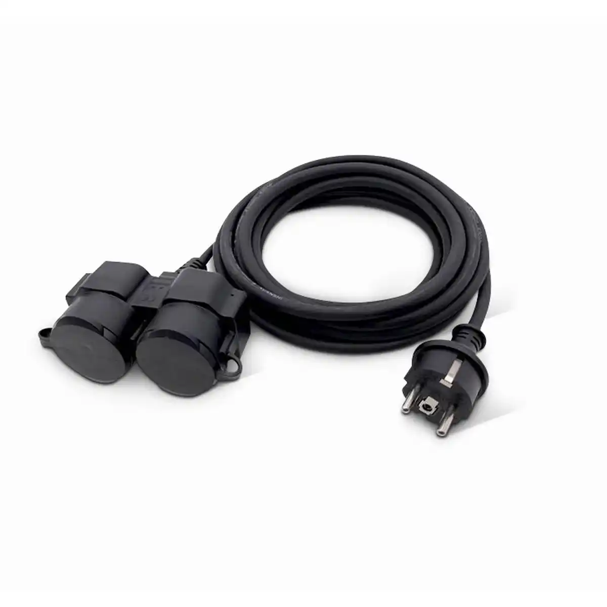 Bild 1 von Verlängerungskabel schwarz 10 m IP 44 zwei Steckflächen