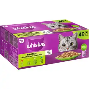 WHISKAS Katzen-Nassfutter »Gemischte Auswahl«, 40 x 85 g, in Gelee