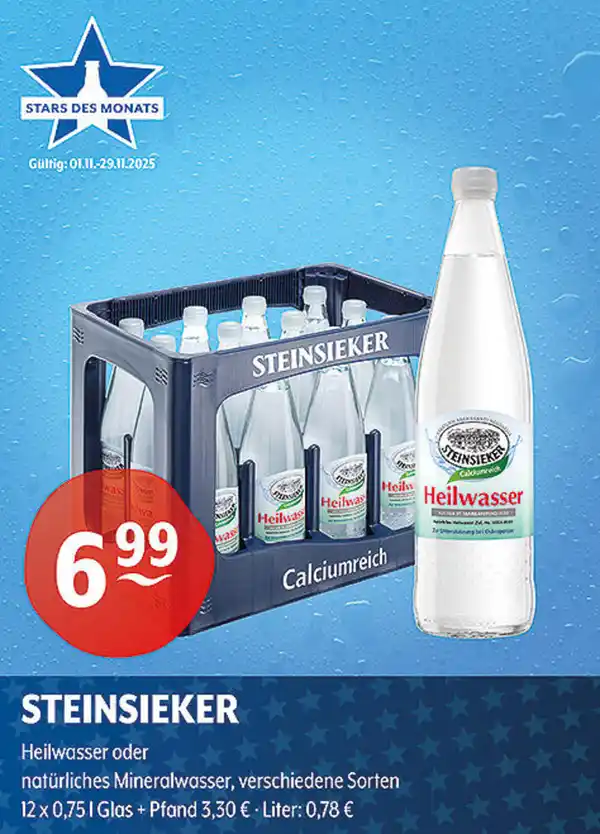 Bild 1 von STEINSIEKER Heilwasser oder natürliches Mineralwasser verschiedene Sorten