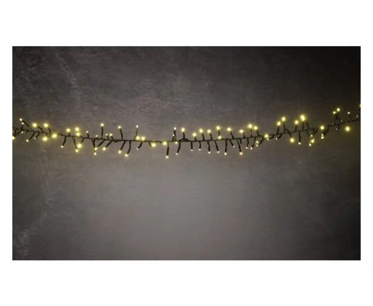 Bild 1 von TrendLine LED-Lichterkette Cluster Außen 9 m warmweiß-schwarz mit Timer, Dimmer